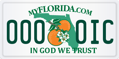 FL license plate 0000IC
