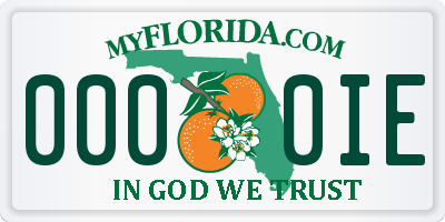 FL license plate 0000IE