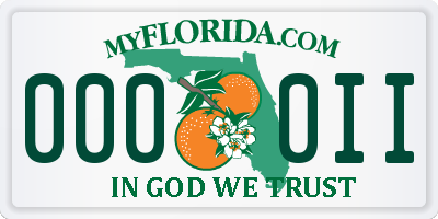 FL license plate 0000II