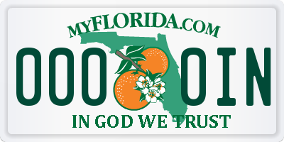 FL license plate 0000IN