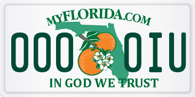 FL license plate 0000IU