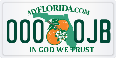 FL license plate 0000JB