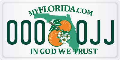 FL license plate 0000JJ