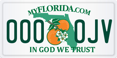 FL license plate 0000JV