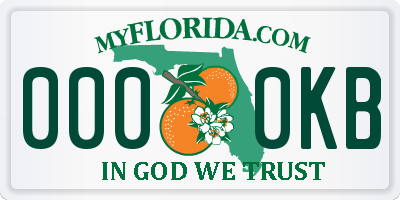 FL license plate 0000KB