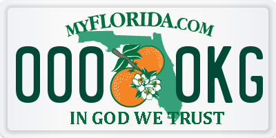 FL license plate 0000KG