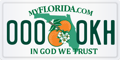 FL license plate 0000KH