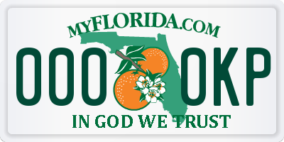 FL license plate 0000KP