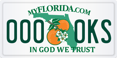 FL license plate 0000KS