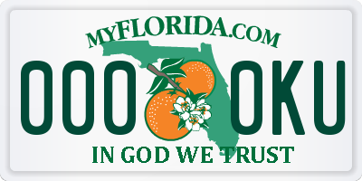 FL license plate 0000KU