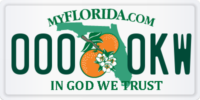 FL license plate 0000KW