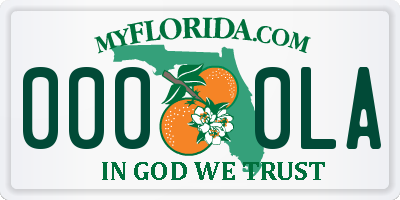 FL license plate 0000LA