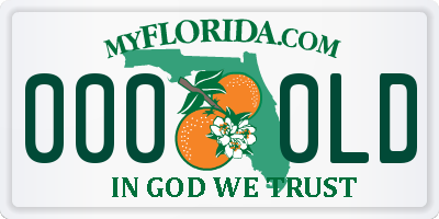 FL license plate 0000LD