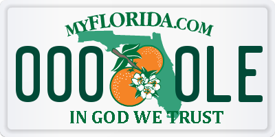 FL license plate 0000LE