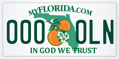 FL license plate 0000LN