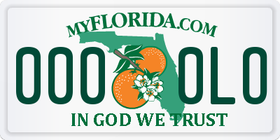 FL license plate 0000LO