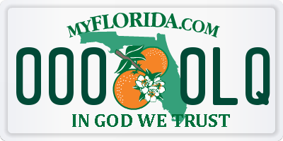 FL license plate 0000LQ