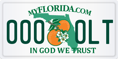 FL license plate 0000LT