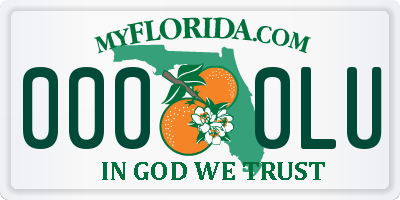 FL license plate 0000LU