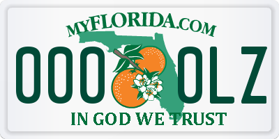 FL license plate 0000LZ