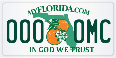 FL license plate 0000MC