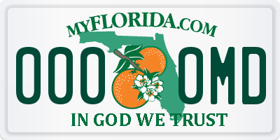 FL license plate 0000MD