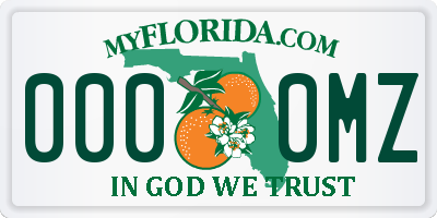 FL license plate 0000MZ