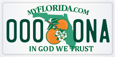 FL license plate 0000NA