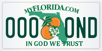 FL license plate 0000ND
