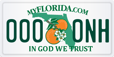 FL license plate 0000NH