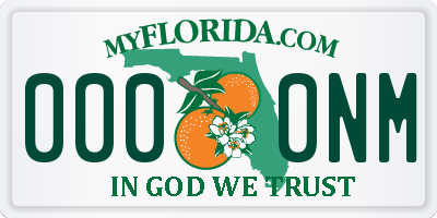 FL license plate 0000NM