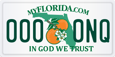 FL license plate 0000NQ