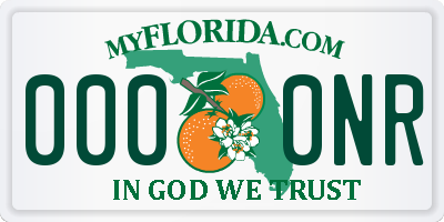 FL license plate 0000NR