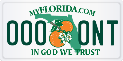 FL license plate 0000NT