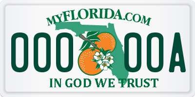 FL license plate 0000OA