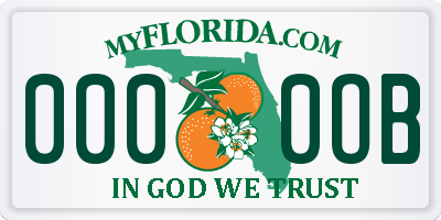 FL license plate 0000OB