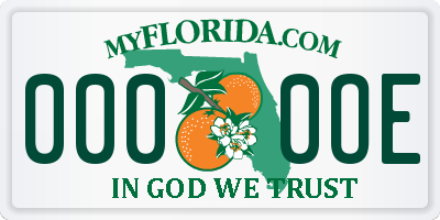 FL license plate 0000OE