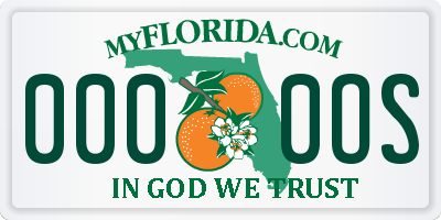 FL license plate 0000OS