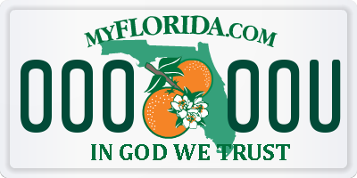 FL license plate 0000OU