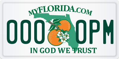 FL license plate 0000PM