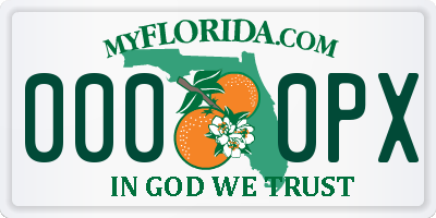 FL license plate 0000PX