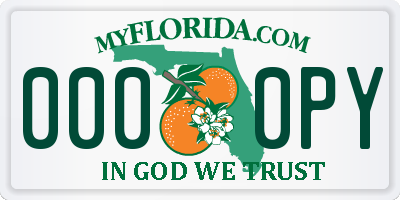 FL license plate 0000PY