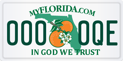 FL license plate 0000QE