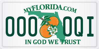 FL license plate 0000QI