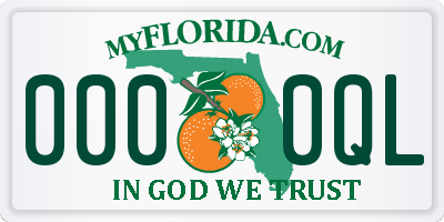 FL license plate 0000QL