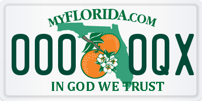 FL license plate 0000QX