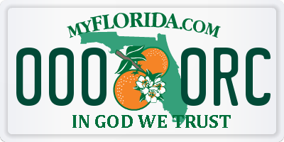 FL license plate 0000RC