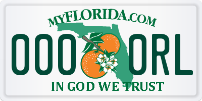 FL license plate 0000RL