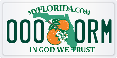 FL license plate 0000RM