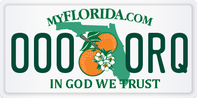 FL license plate 0000RQ